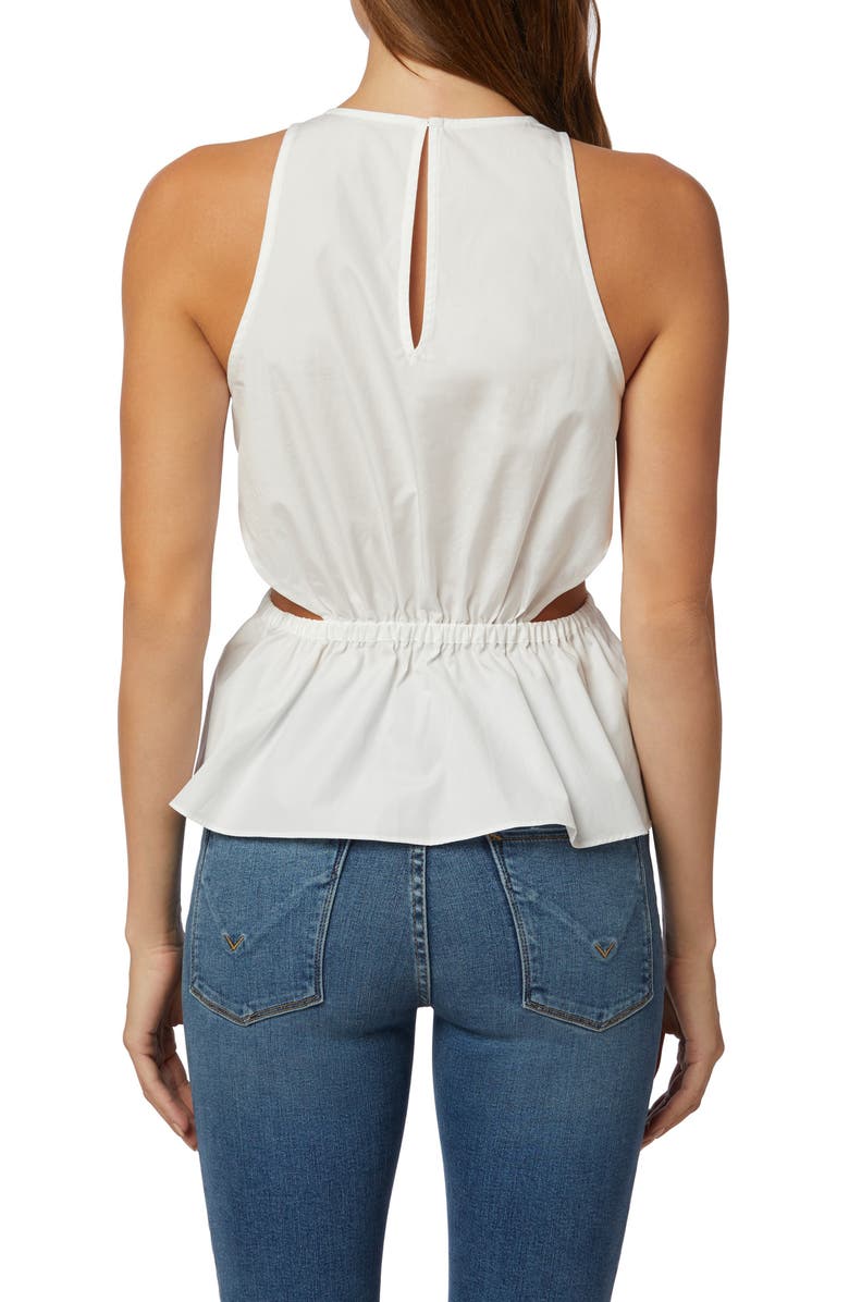 Hudson Jeans Side Cutout Cotton Poplin Blouse, Alternate, color, 