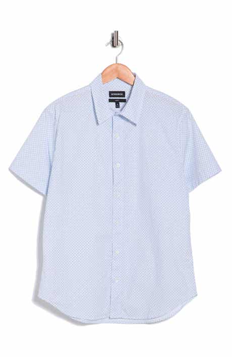 Bonobos Bahia Geometric Slim Fit Short Sleeve Stretch Cotton Button-Up Shirt