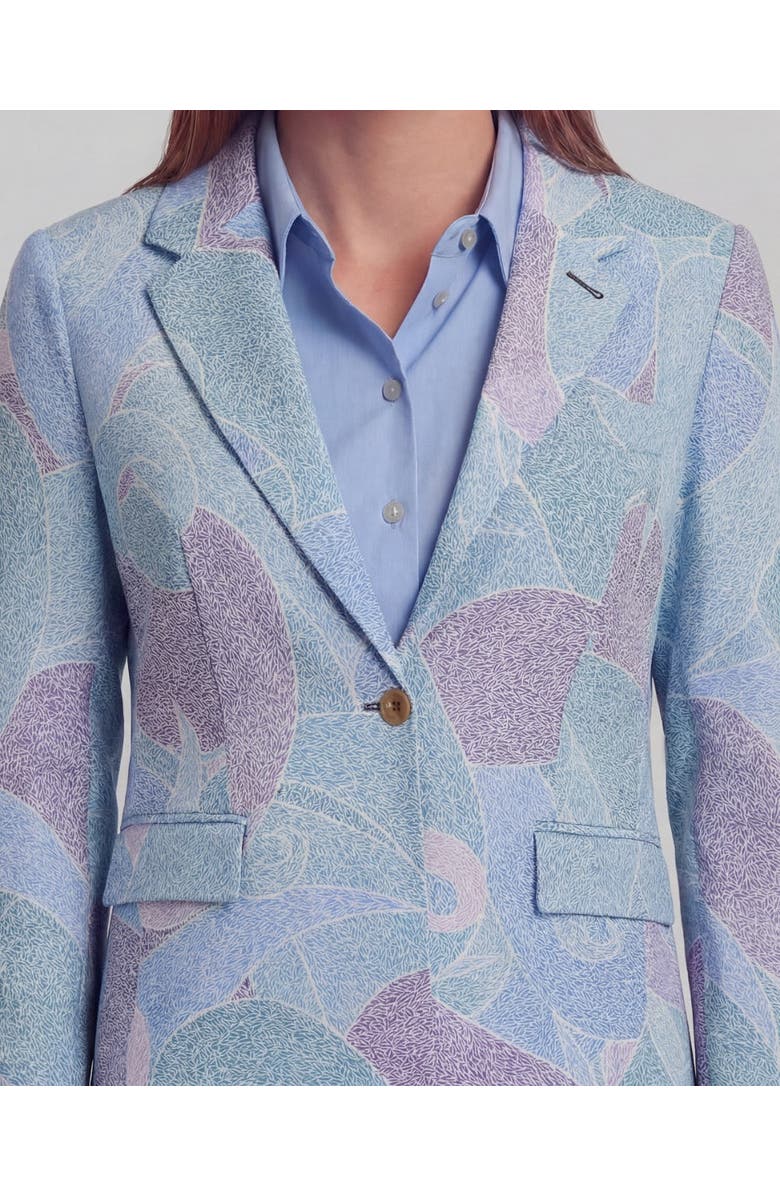Lords of Harlech Grain Paisley Womens Tailored Blazer, Alternate, color, Grain Paisley Teal