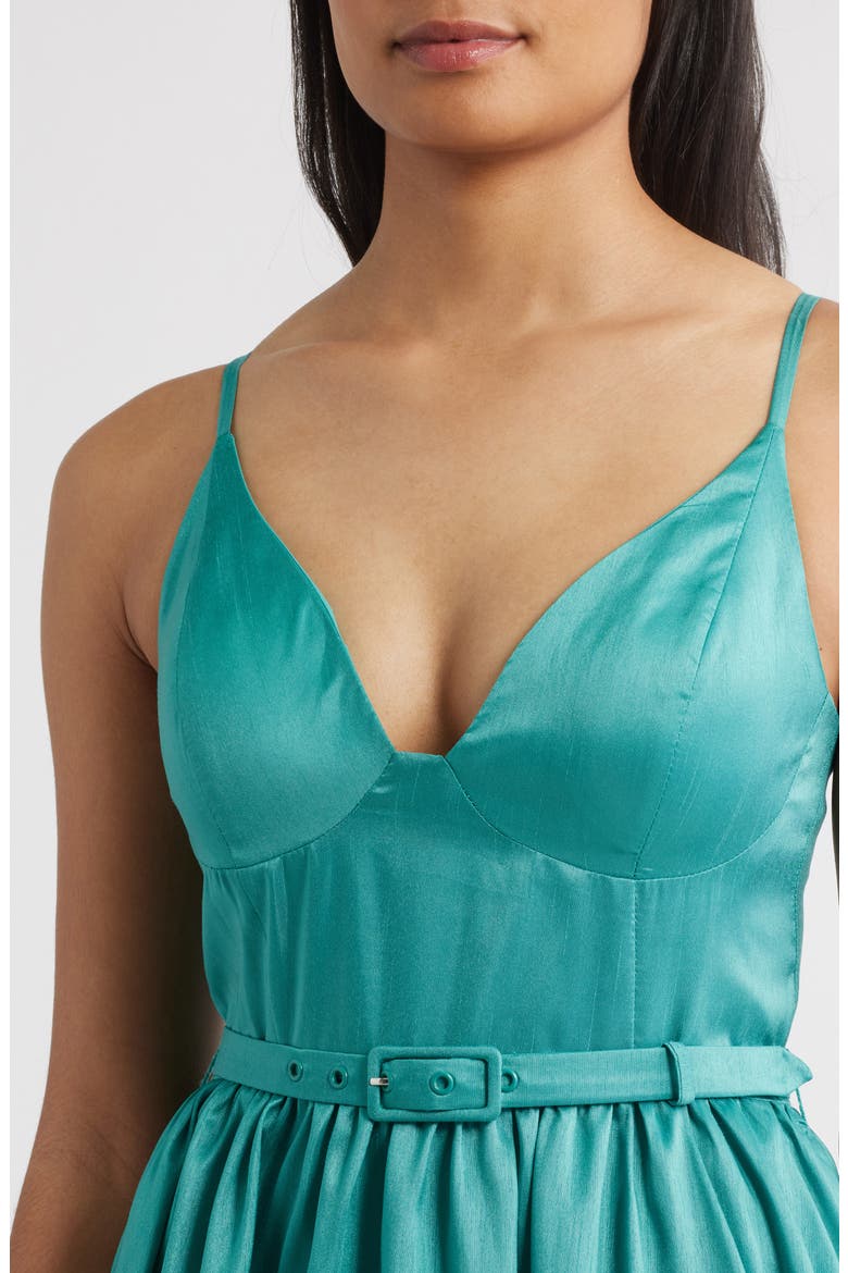 Belted Bustier Tiered Dress, Alternate, color, TEAL