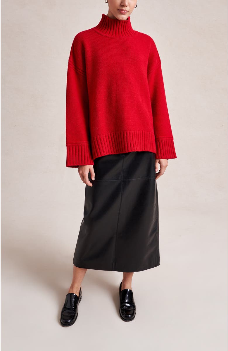 La Ligne Archie Turtleneck, Alternate, color, Dark Red
