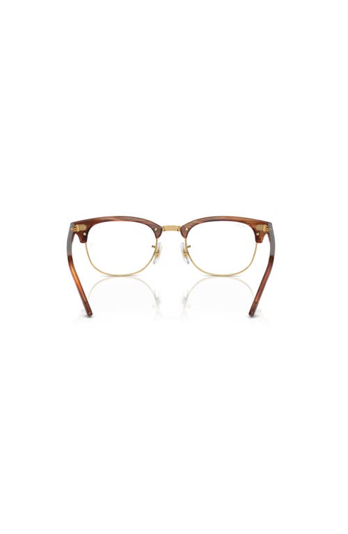 Ray Ban Ray-ban 53mm Square Optical Glasses In Brown