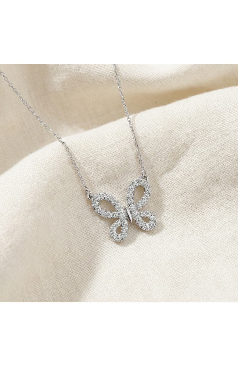 Bliss Diamond 1/2Ct Natural Diamond Butterfly Pendant 10k Gold Women's 18" Necklace, Alternate, color, 10K White Gold