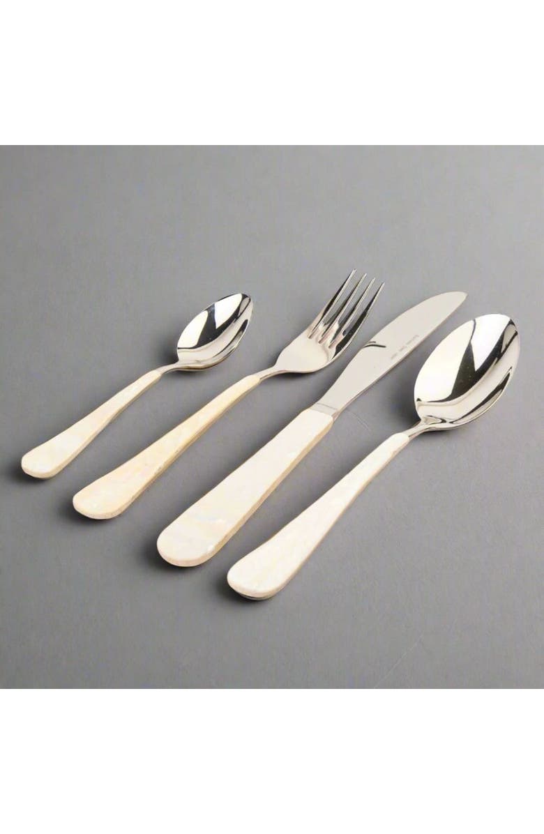 Kubo Mother Of Pearl Flatware - Set of 4, Main, color, Natural