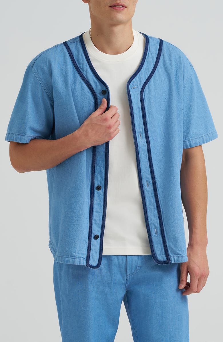 Lee 101 Denim Baseball Button-Up Shirt, Main, color, Dry Low Dip