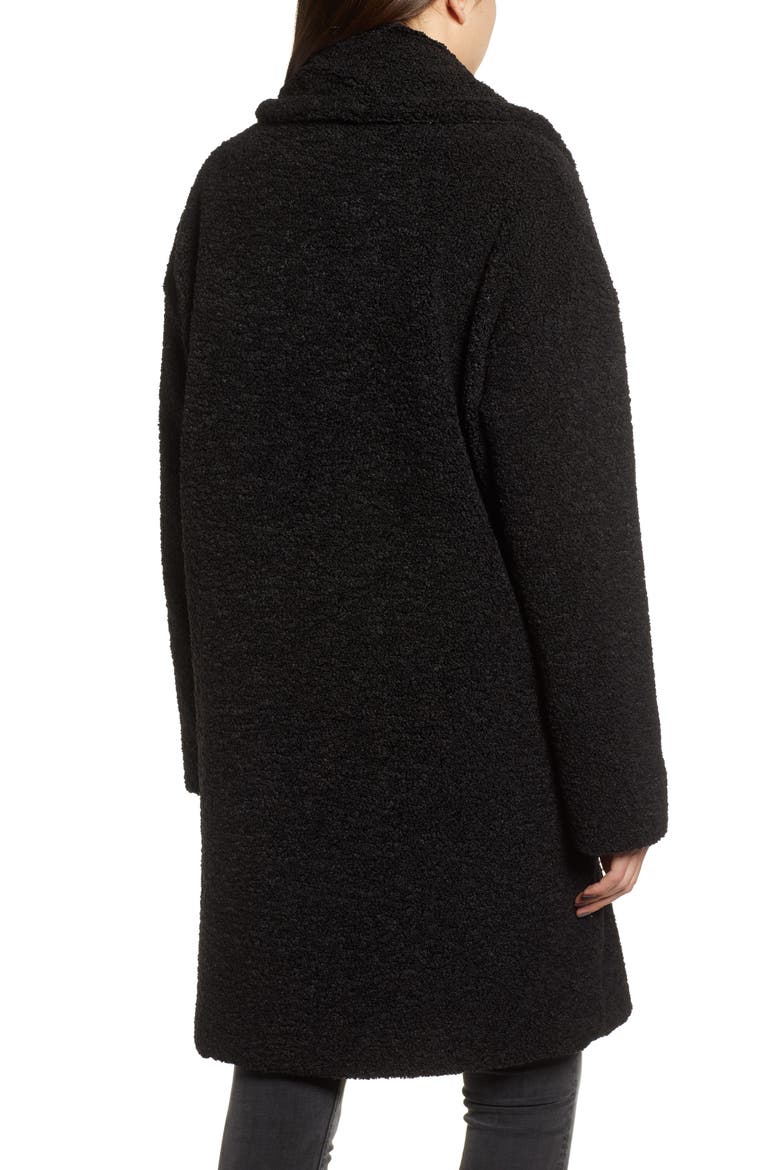 Faux Fur Teddy Coat, Alternate, color, BLACK