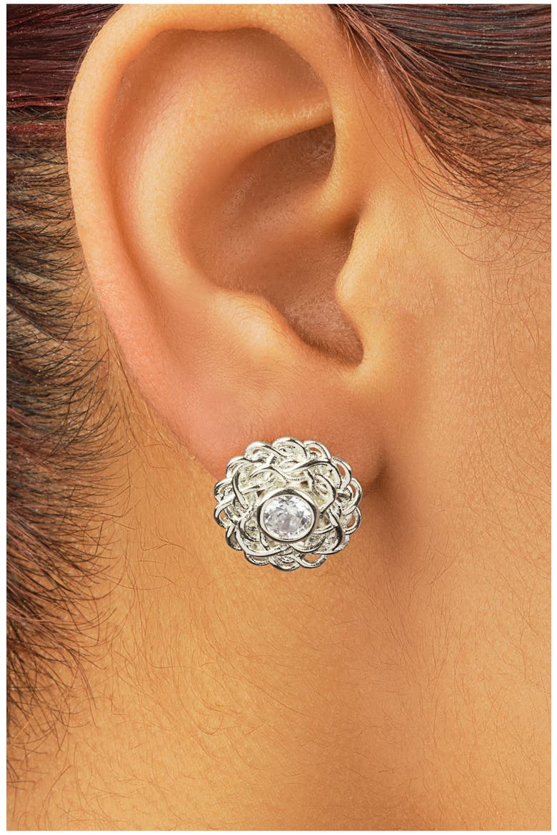 Lanira CZ Stud Earrings, Alternate, color, SILVER