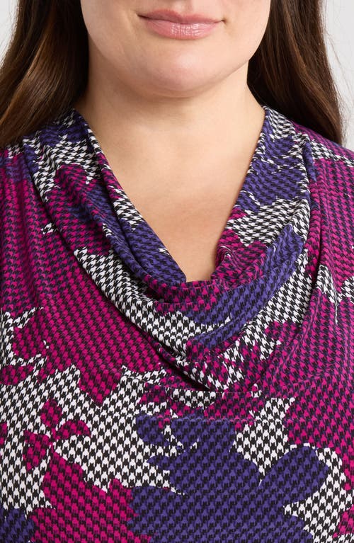 Kasper Cowl Neck Cap Sleeve Top In Purple