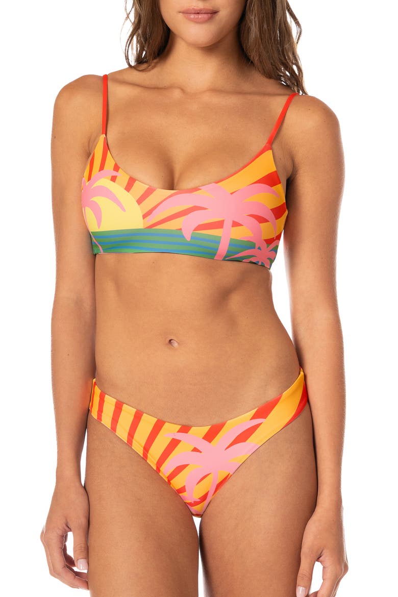 Jungle Sway Lanai Reversible Bikini Top, Alternate, color, OPEN YELLOW