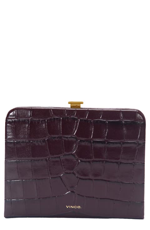 Croc Embossed Frame Wallet