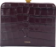 Vince Croc Embossed Frame Wallet