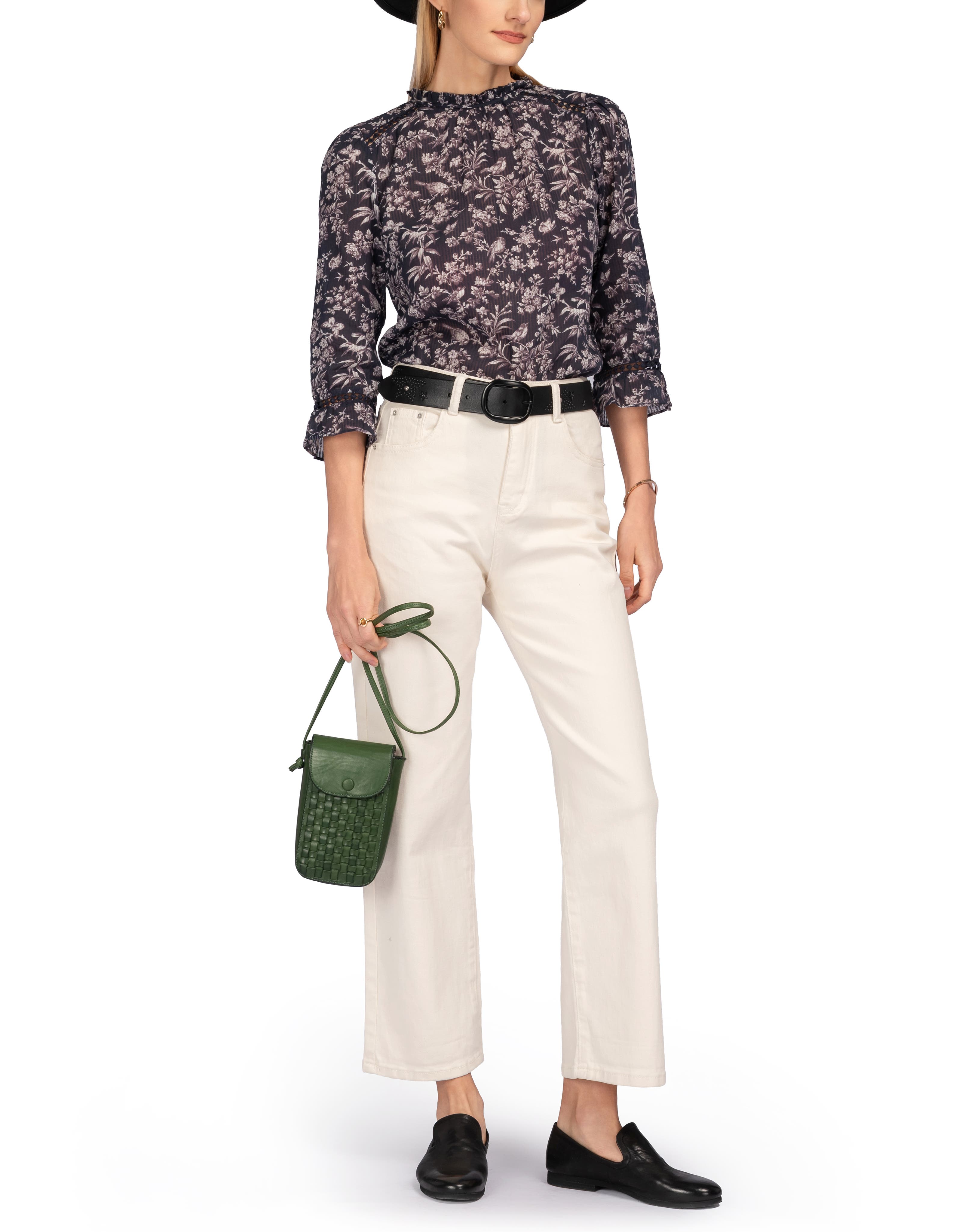 Lantana Genuine Leather Structured Everyday Crossbody, Alternate, color, Green
