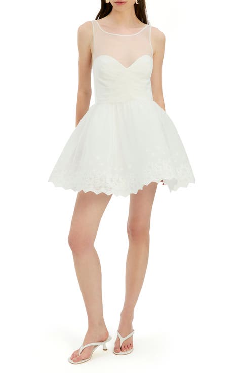 Hilda Embroidered Tulle Hoop Minidress