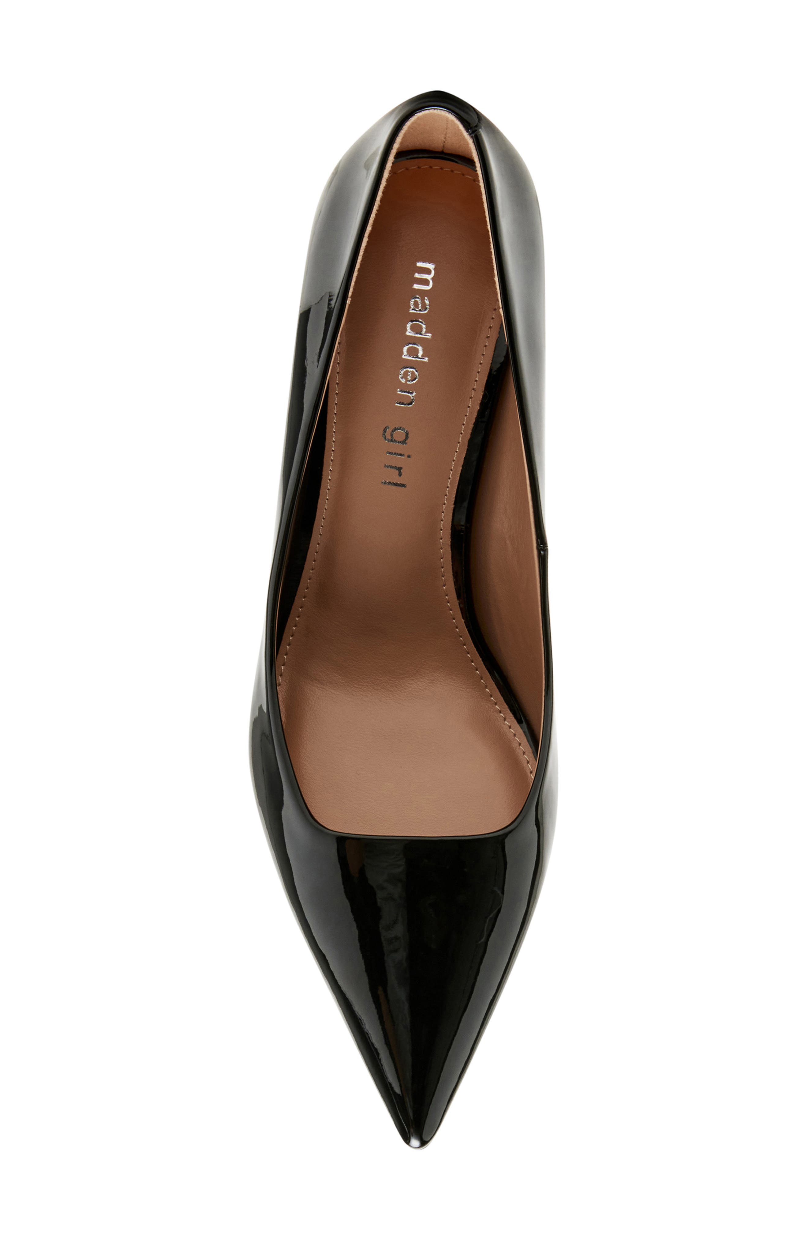 Madden Girl Brynn Pointed Toe Pump, Alternate, color, Black Pat