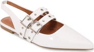 BERNESS Fabiola Double Buckle Pointed Toe Slingback Flat