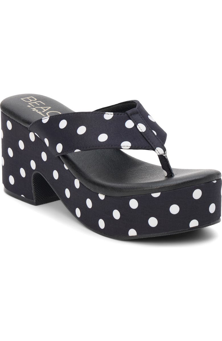 Coconuts by Matisse Bonnie Platform Flip Flop, Main, color, Black Dot