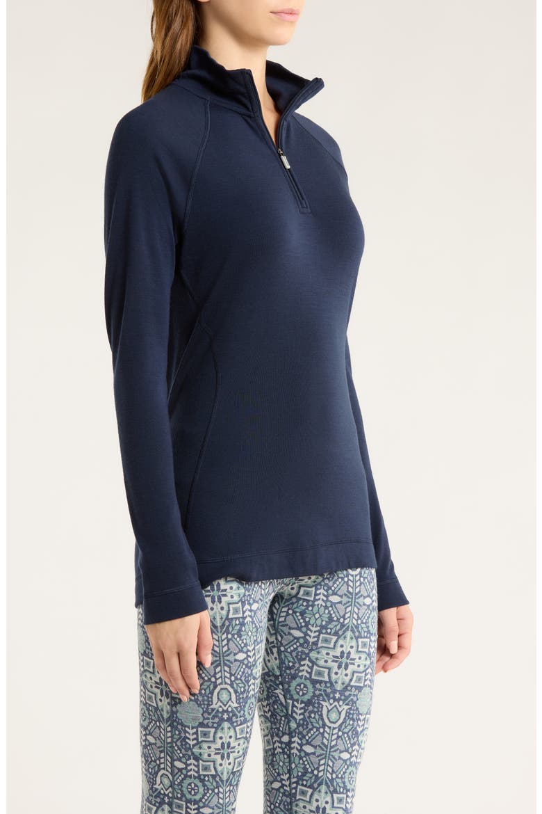 Classic Thermal Merino Base Layer Quarter Zip, Alternate, color, DEEP NAVY