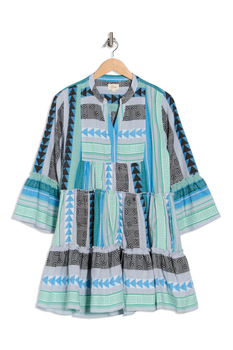 Grecian Cover-Up Dress, Alternate, color, BLUE/ GREEN ARROW