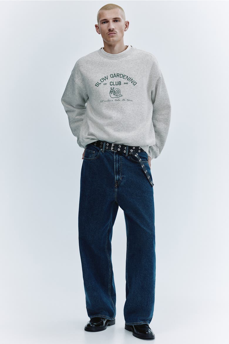 Relaxed Fit Embroidery-motif Sweatshirt, Alternate, color, Gray/Slow Gardening Club