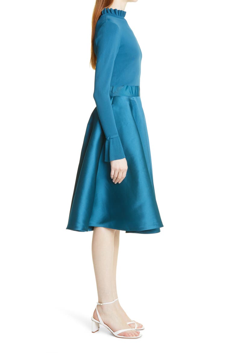Zadi Mix Media Long Sleeve Dress, Alternate, color, MID-BLUE