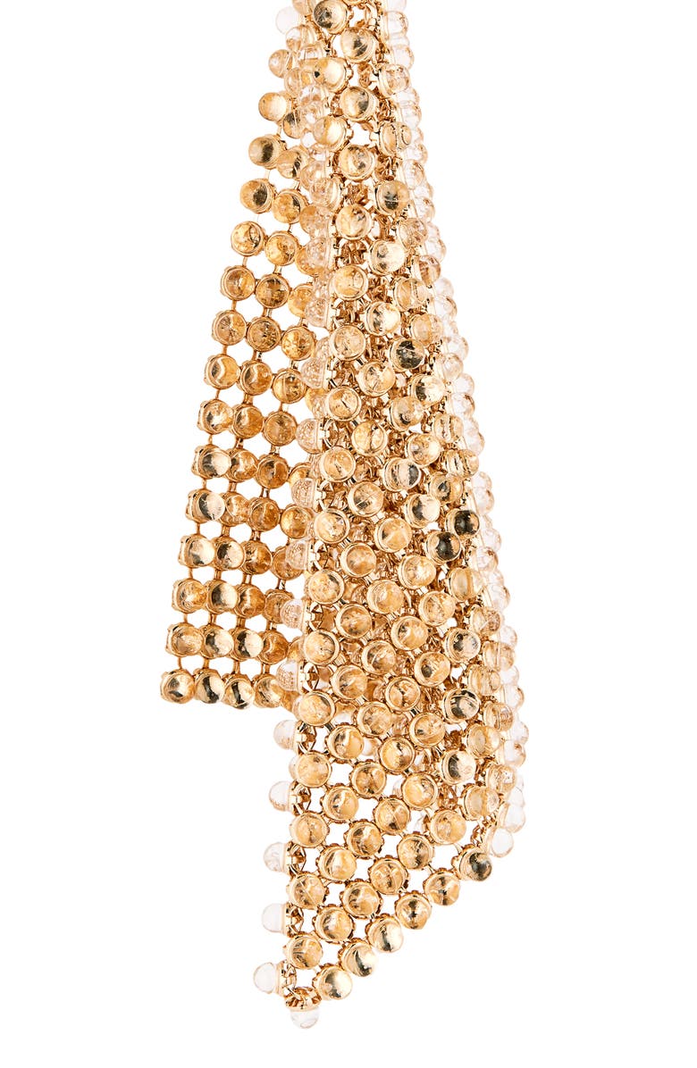 Rabanne Crystal Mesh Clip-On Drop Earrings, Alternate, color, Gold / Transparent