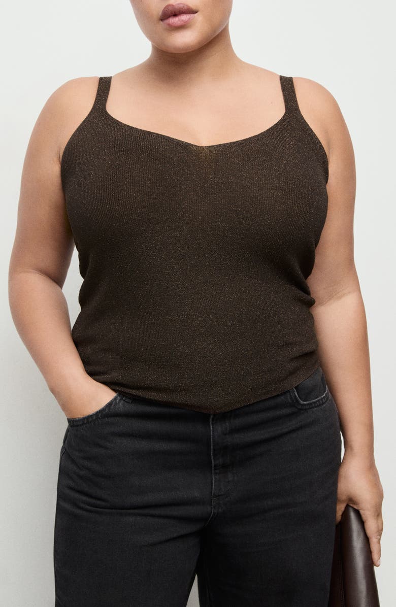 MANGO Sweater Tank, Alternate, color, Chocolate