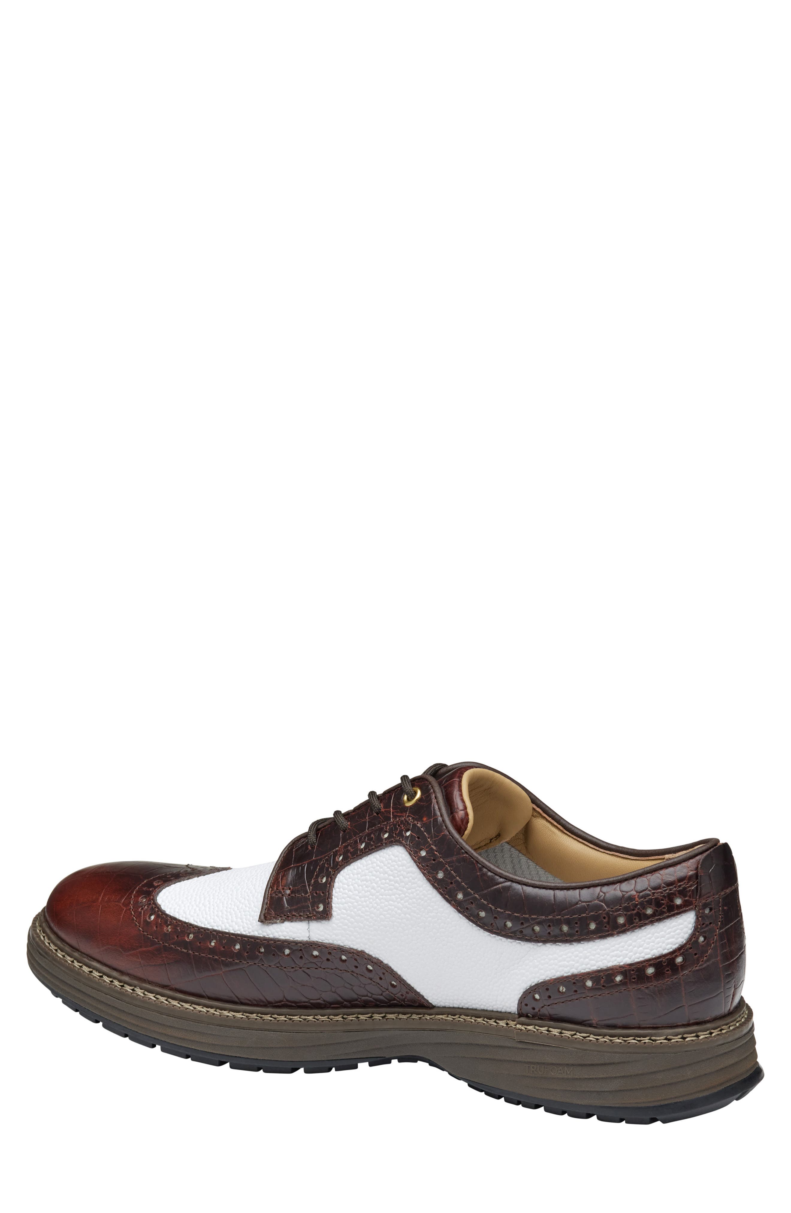 Johnston & Murphy Upton GL3 Luxe Hybrid Waterproof Golf Shoe, Alternate, color, Dkbrn Wp Fg/ Wh Scotchgrain