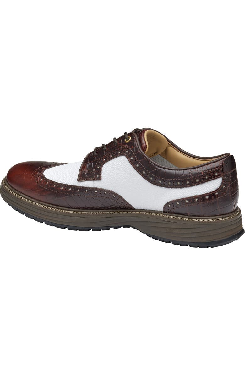 Johnston & Murphy Upton GL3 Luxe Hybrid Waterproof Golf Shoe, Alternate, color, Dkbrn Wp Fg/ Wh Scotchgrain
