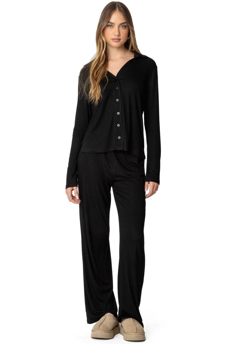 Justina Lounge Pants, Alternate, color, BLACK