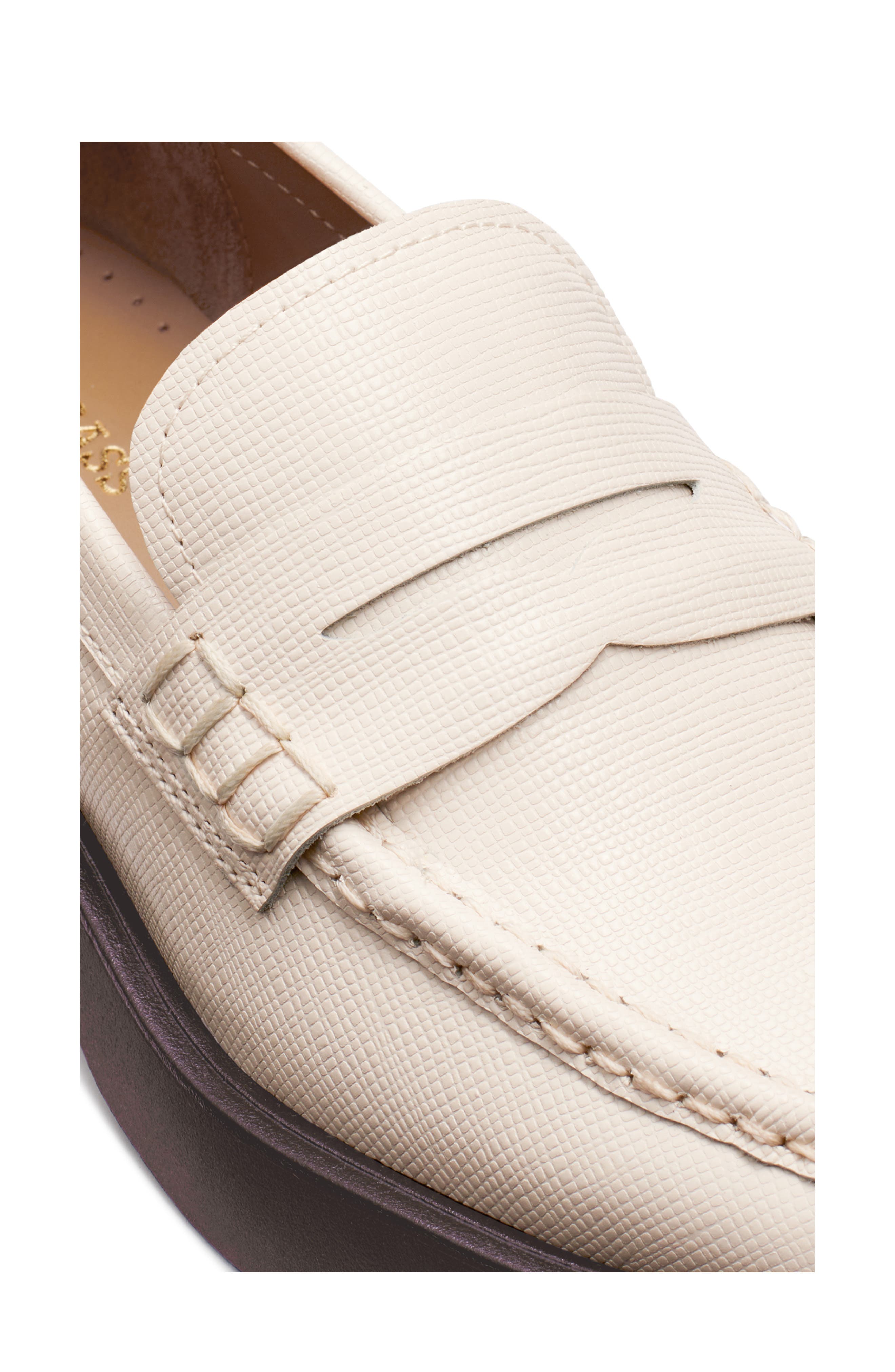 G.H.BASS Bowery Lizard Embossed Loafer, Alternate, color, Off White