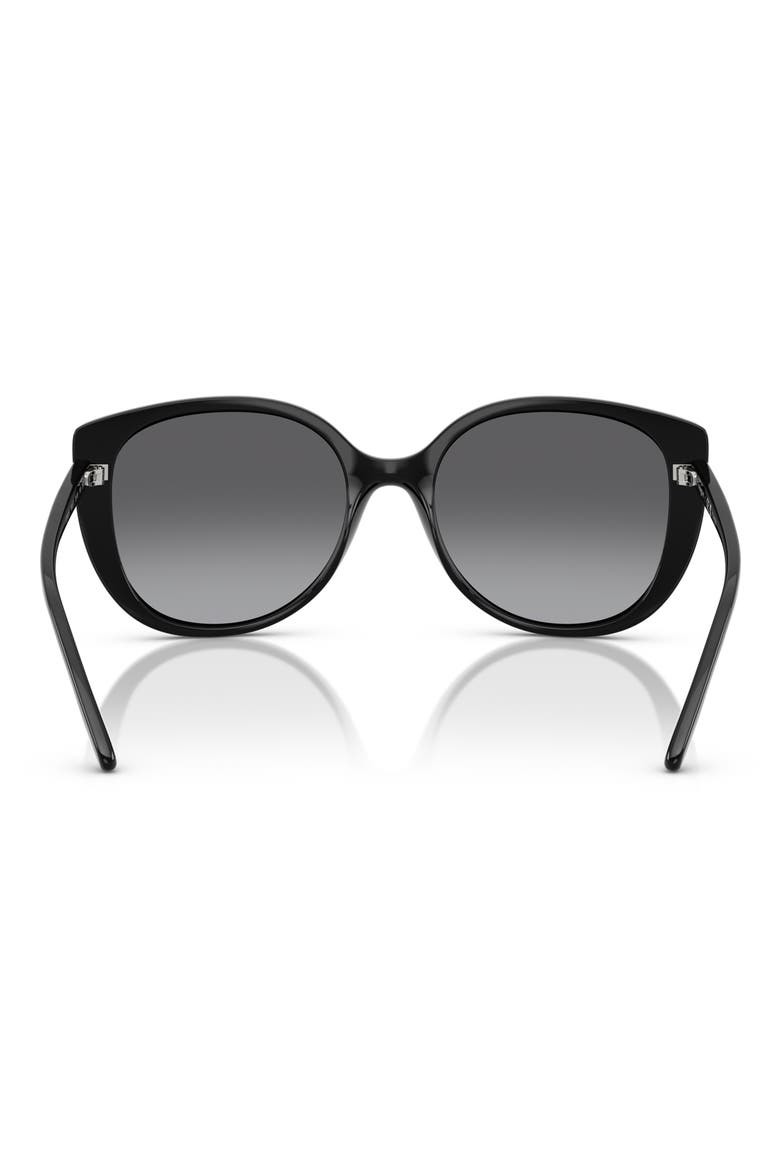 55mm Polarized Butterfly Sunglasses, Alternate, color, BLACK