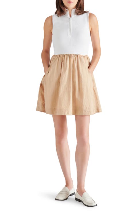 Lyon Quarter Zip Mixed Media Dress
