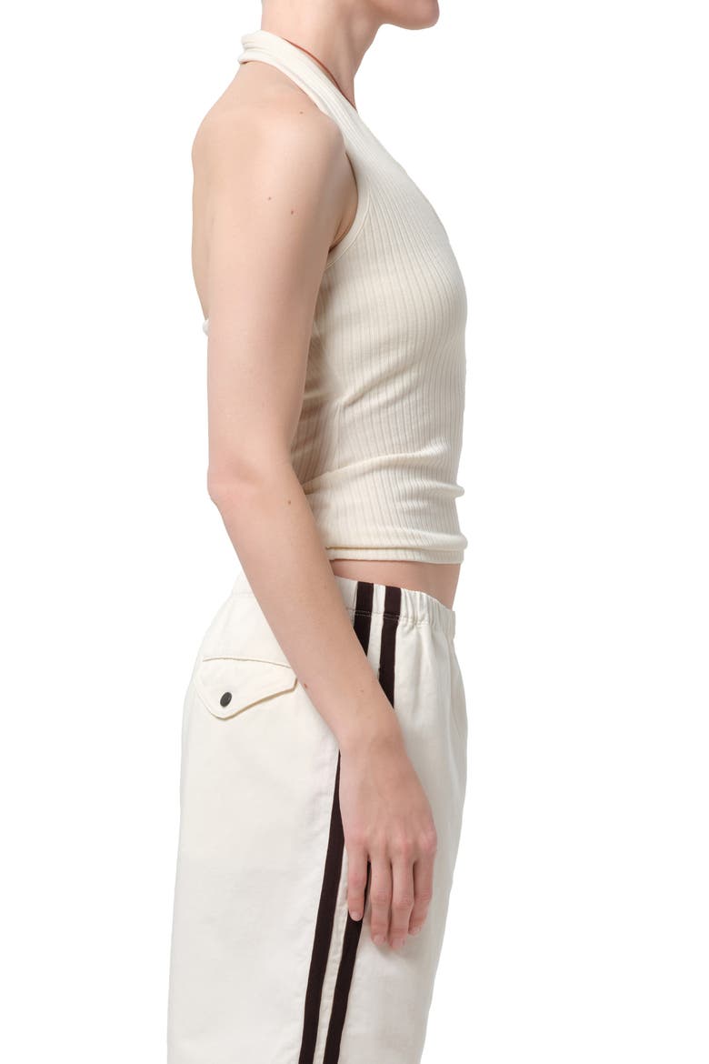 Thea Rib Knit Halter Top, Alternate, color, PASHMINA OFF WHITE