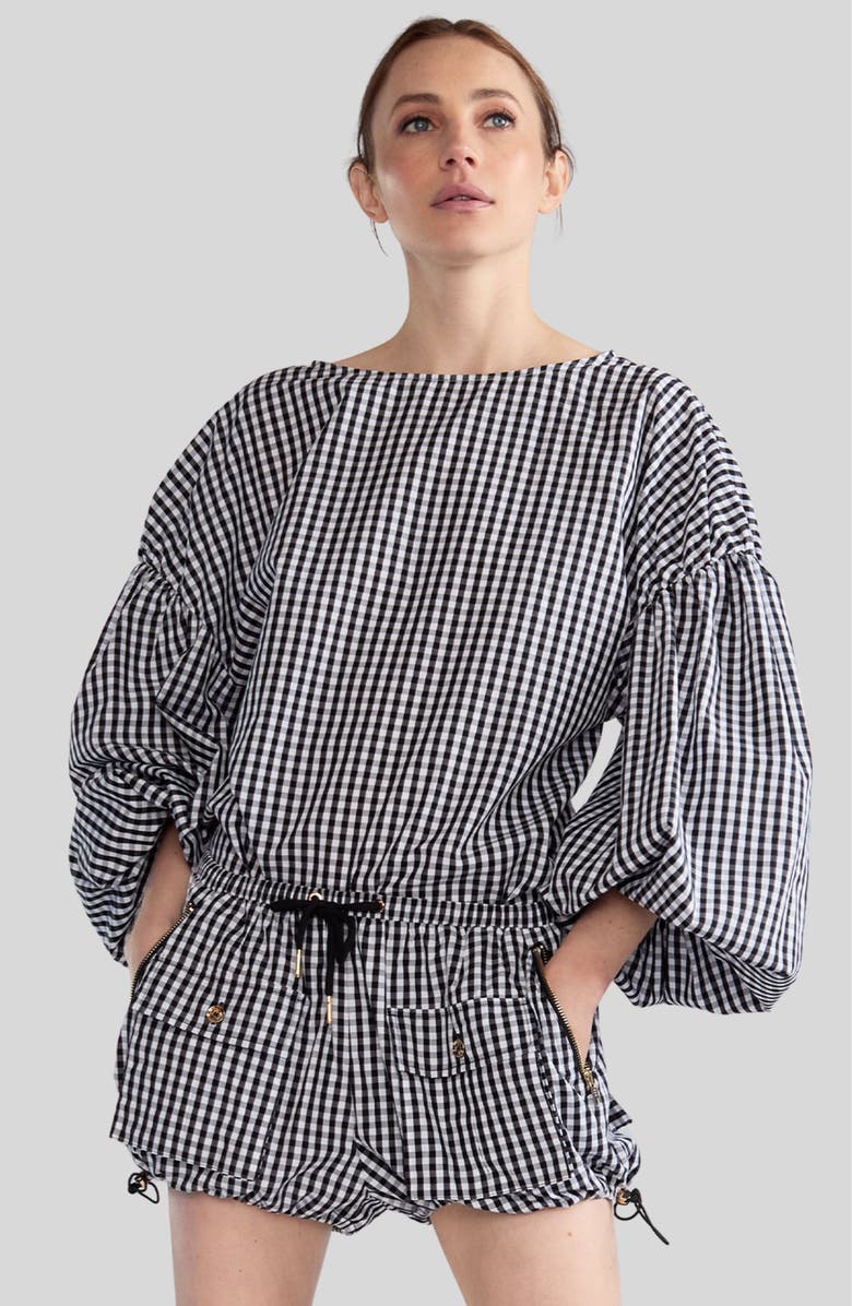 Cynthia Rowley Geneva Gingham Cargo Shorts, Main, color, 