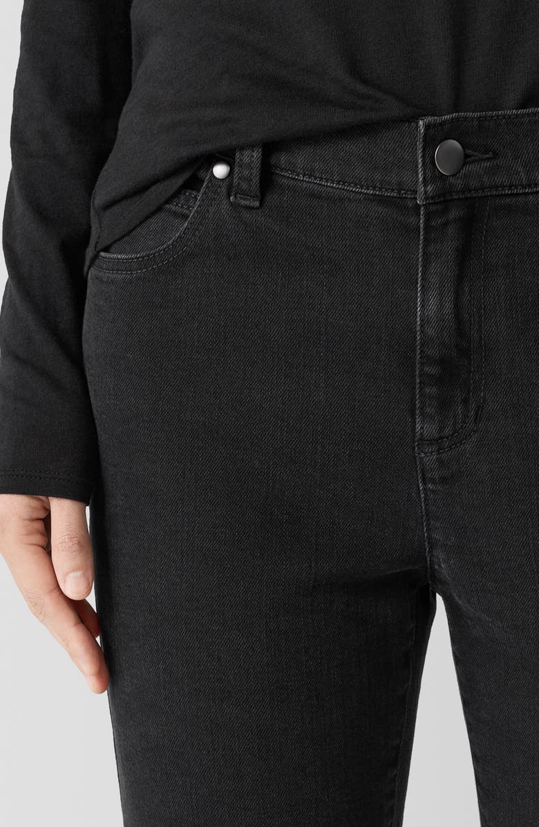 Eileen Fisher High Waist Ankle Slim Jeans, Alternate, color, Black