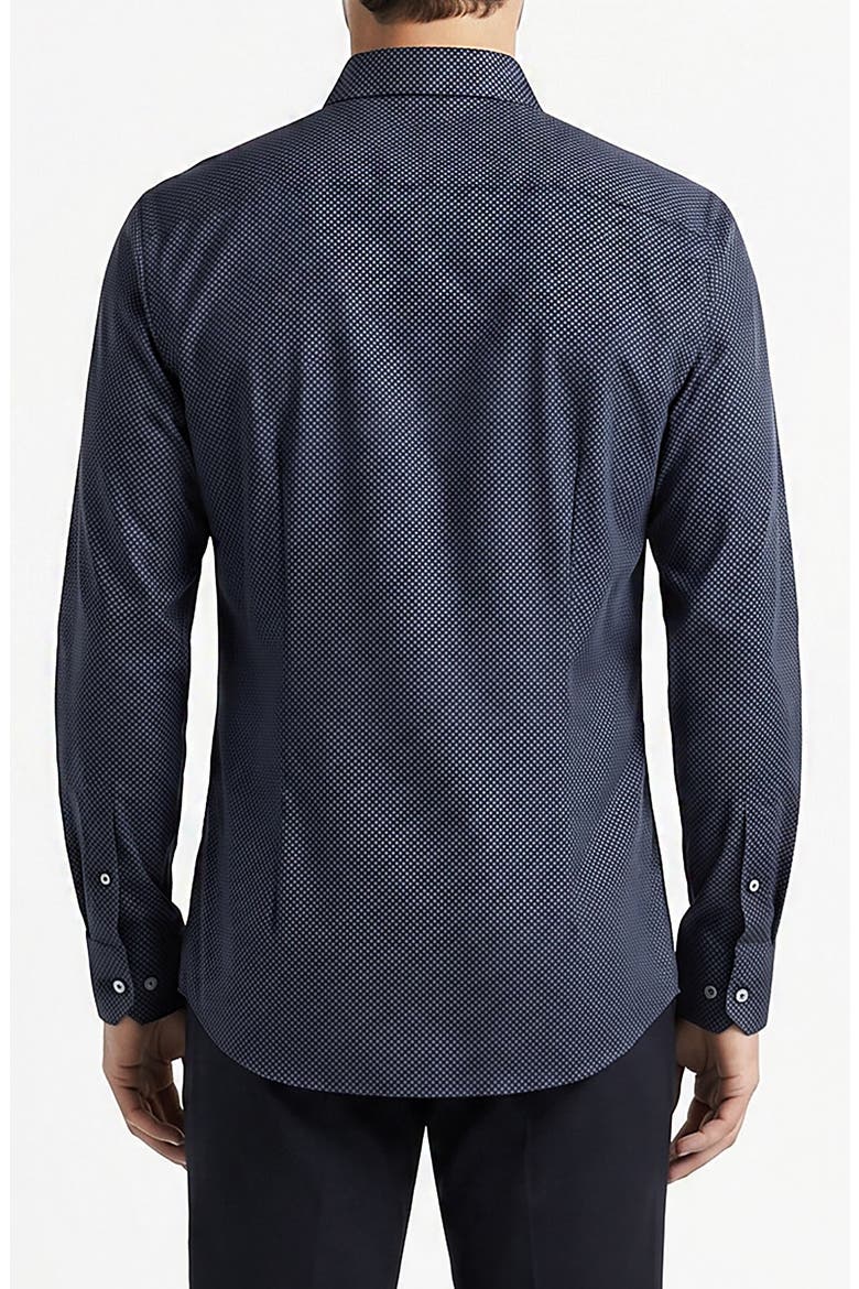 Long Sleeve Cotton Button Up Shirt, Alternate, color, BLUE/ NAVY PATTERN