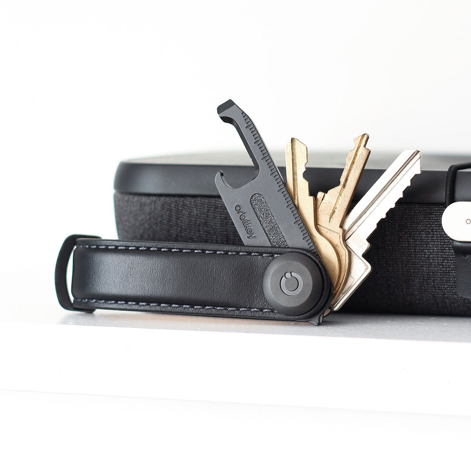 Orbitkey Leather Key Organiser, Alternate, color, Black