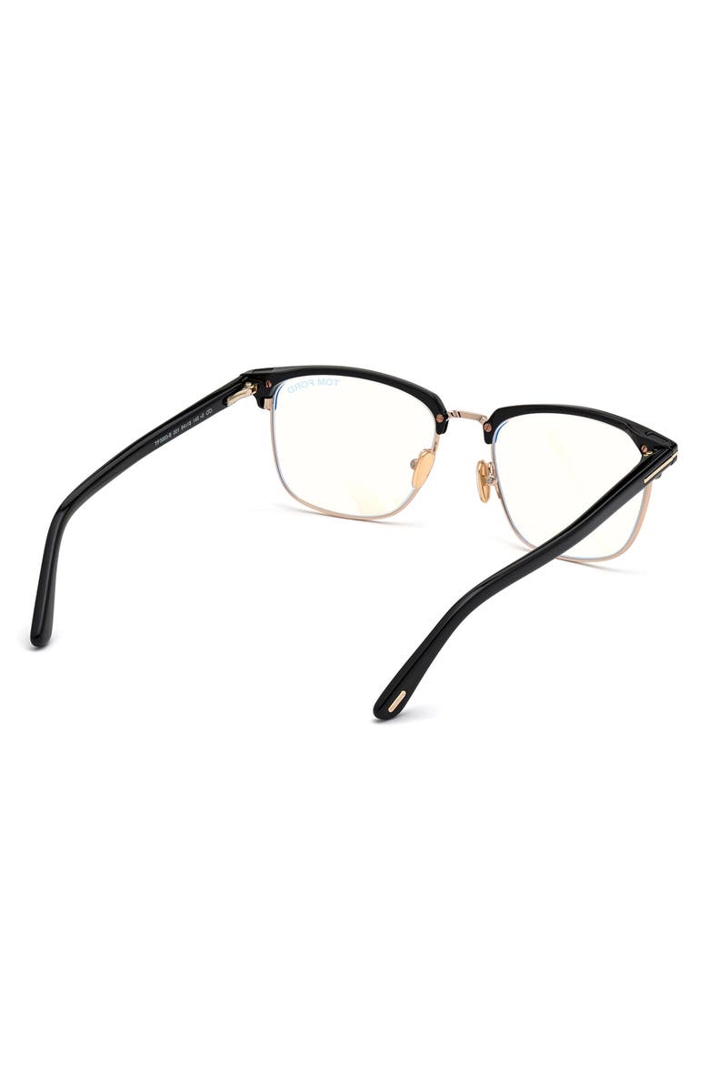 TOM FORD 54mm Blue Light Blocking Glasses & Clip-On Sunglasses, Alternate, color,