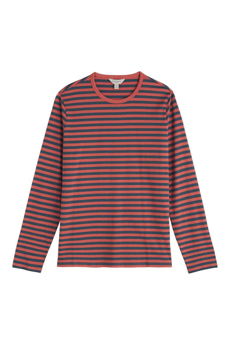 Sailor Stripe Long Sleeve Organic Cotton T-Shirt, Alternate, color, MINI CORNISH DUSTY COPPER