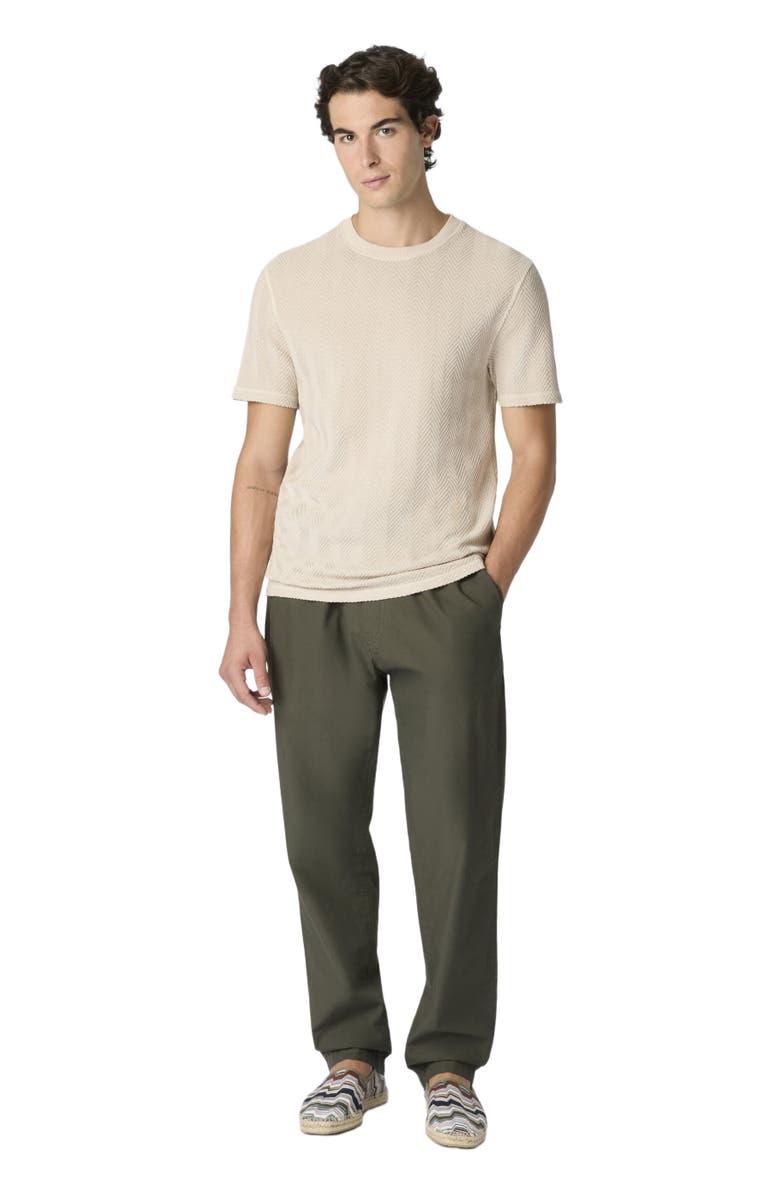 Missoni Crew-neck Cotton And Viscose T-shirt With Tone-on-tone Zigzag Motif, Main, color, Beige& White