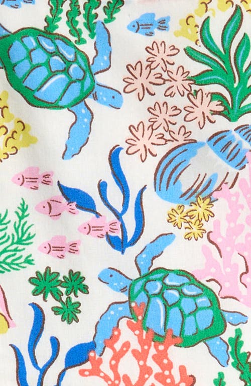 Mini Boden Kids' Harper Undersea Print Crossback Cotton Sundress In Multi Coral Cove