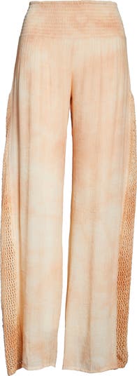 Crochet Trim Wide Leg Cover-Up Pants