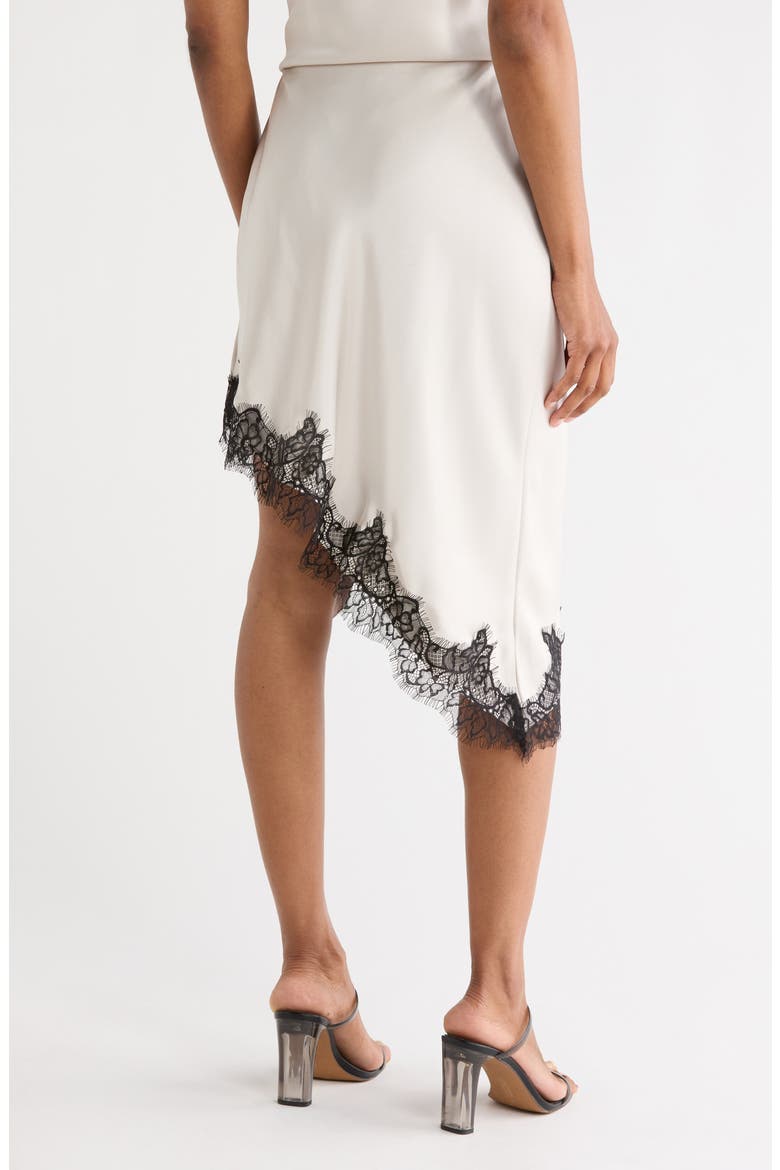 Asymetric Lace Trim Skirt, Alternate, color, CHAMPAGNE- BLACK