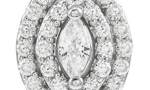 Frankie & Zoe 14k White Gold Lab Grown Diamond Marquise Halo Stud Earrings In Gold