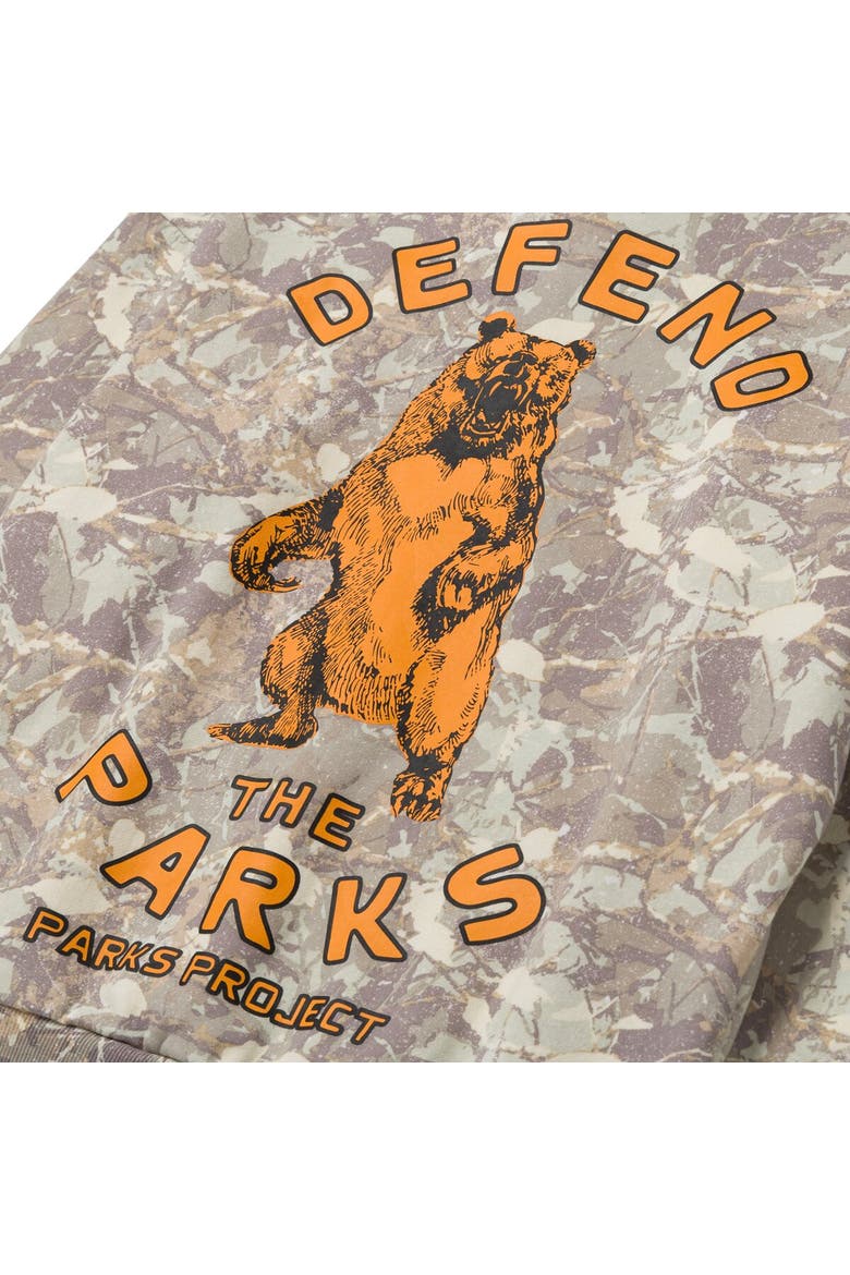 Defend The Parks Bear Hoodie, Alternate, color, Camo