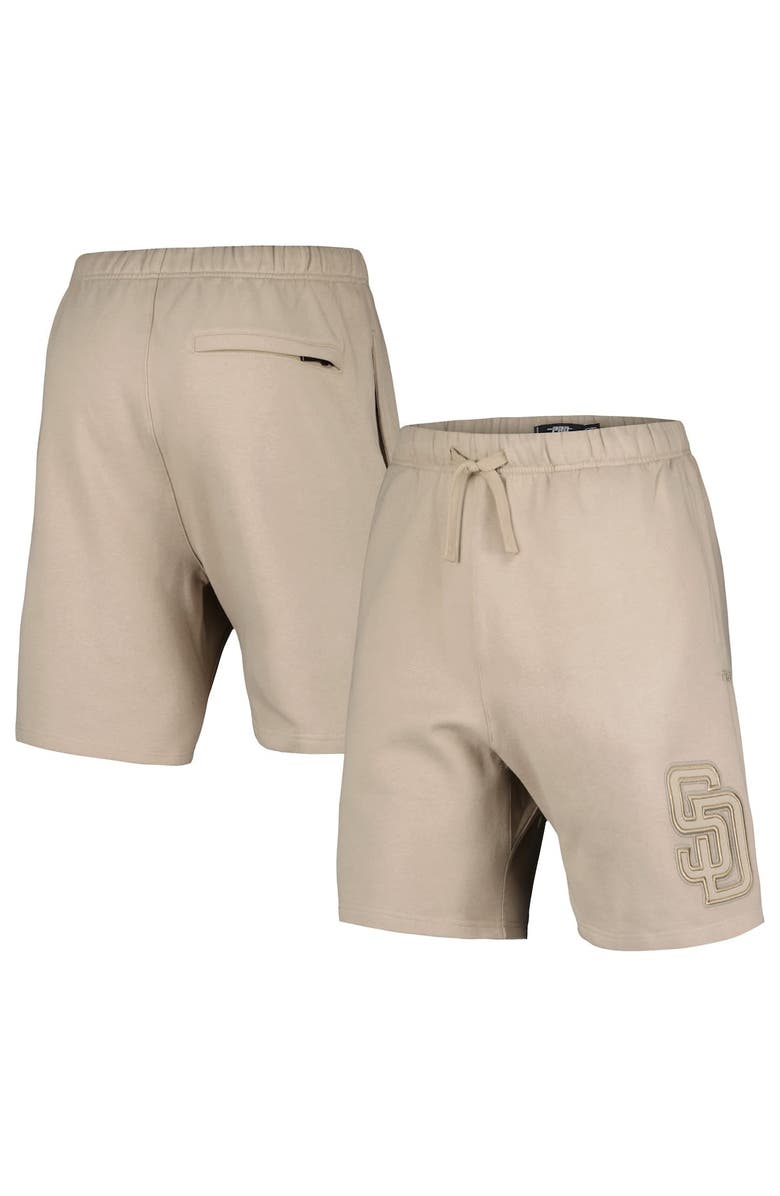 PRO STANDARD Men's Pro Standard Khaki San Diego Padres Neutral Fleece Shorts, Main, color,