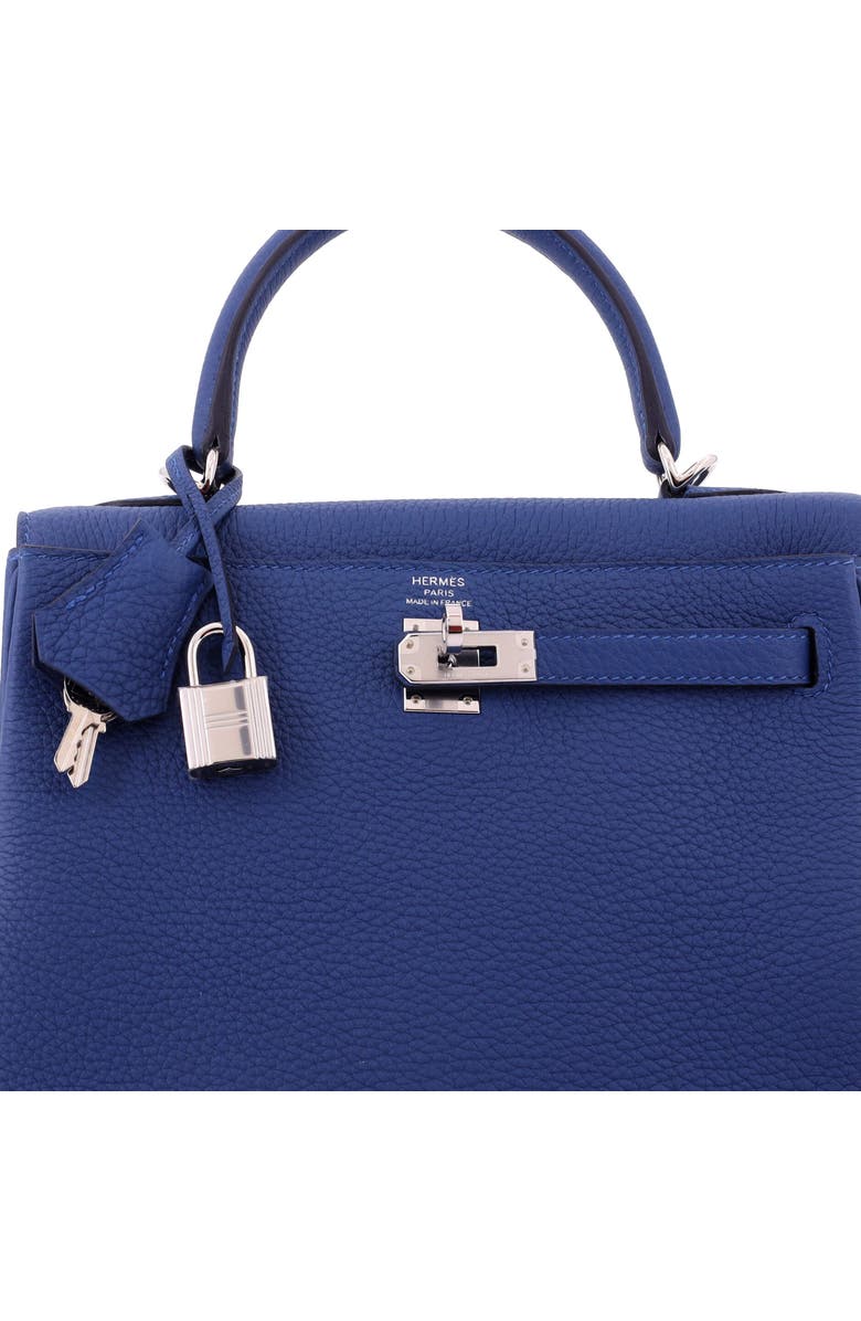Pre-Owned Hermes Kelly Handbag Blue Togo with Palladium Hardware 25, Alternate, color, Bleu Tie