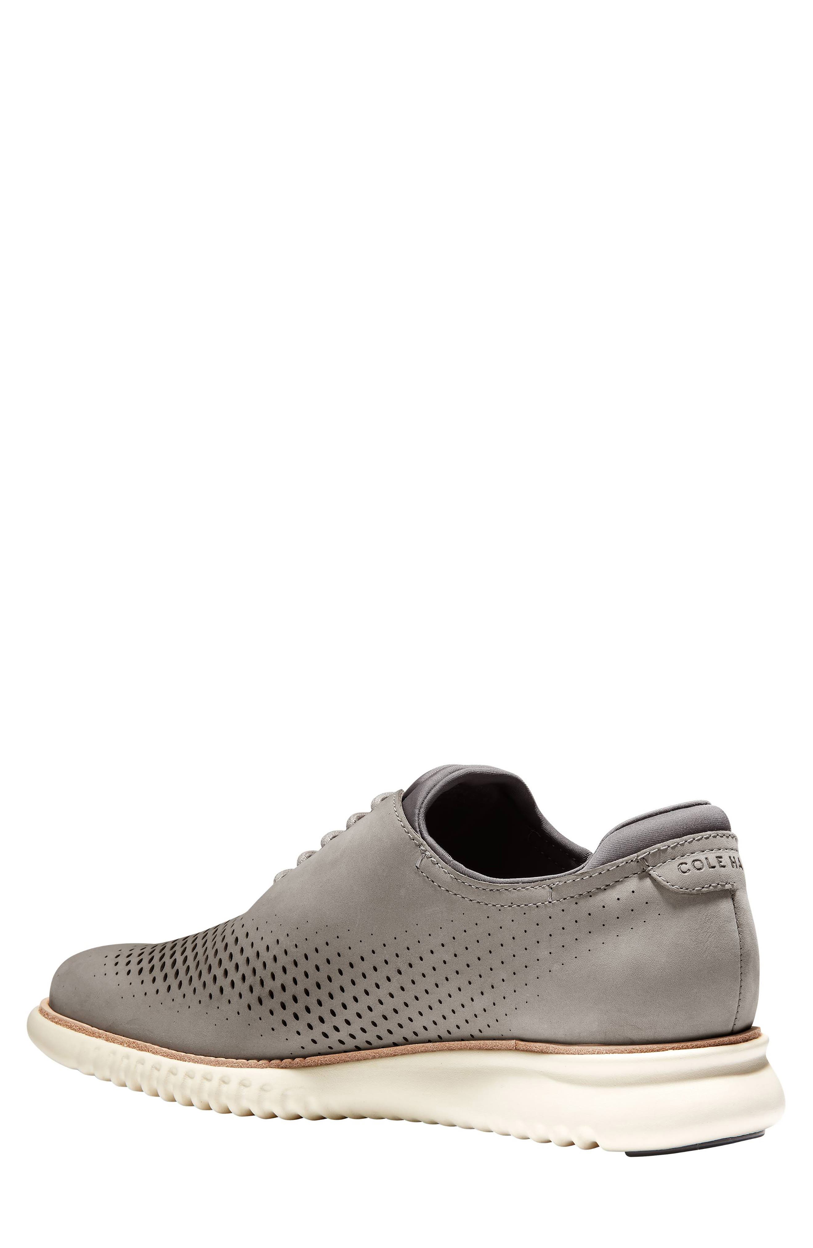 Cole Haan 2.ZeroGrand Laser Wing Derby, Alternate, color, Ironstone Nubuck/ Ivory