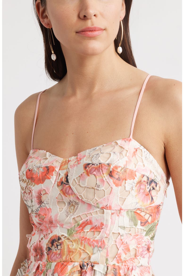 Print Lace Midi Sundress, Alternate, color, PINK FLORAL
