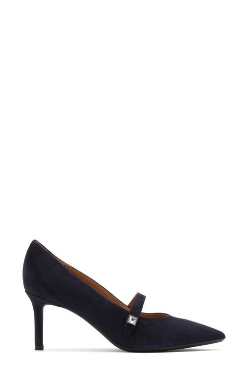 Aquatalia Marisol Pointed Toe Mary Jane Pump In Navy
